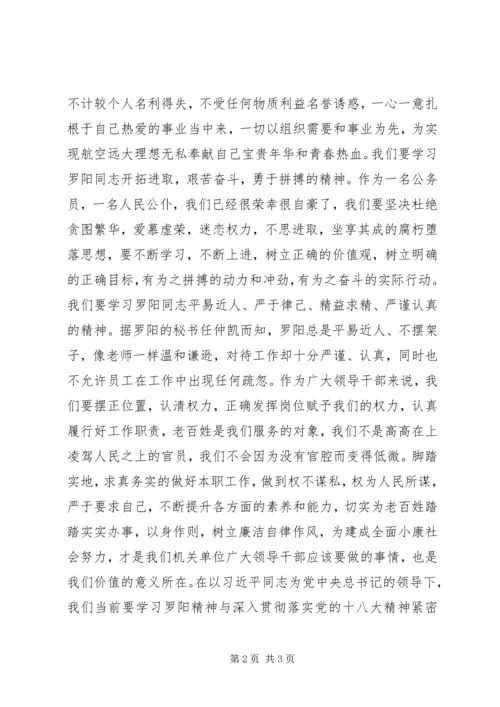 学习罗阳精神的心得体会.docx