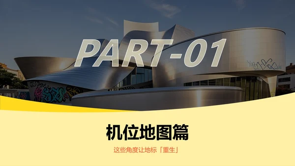 橙黄色实景旅游打卡攻略PPT模板