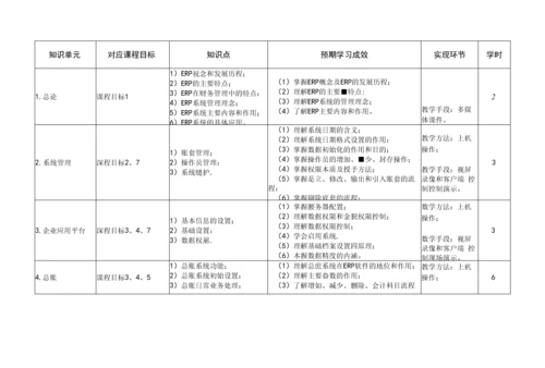 《用友ERP软件模拟训练》课程教学大纲.docx