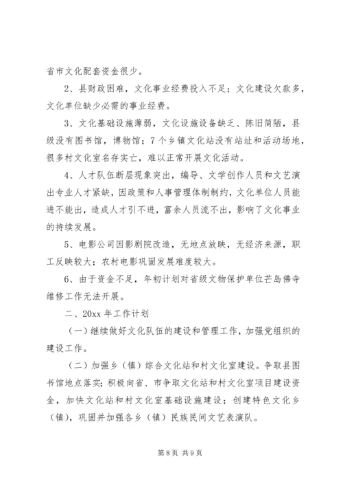 文化体育局工作总结及工作计划 (2).docx