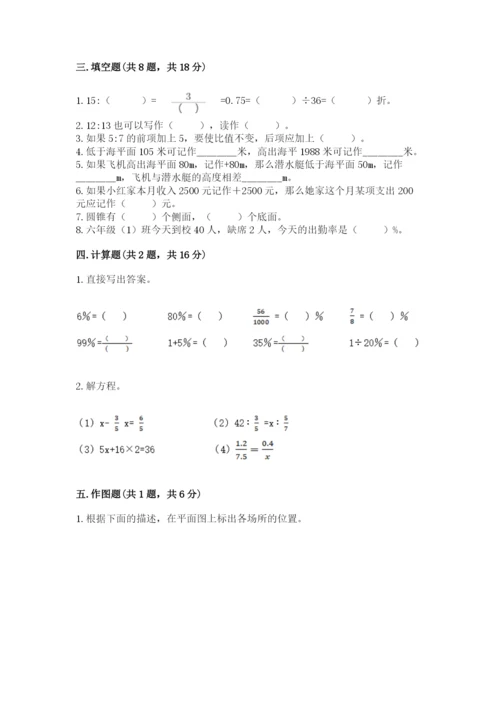 小学六年级下册数学期末卷带答案（满分必刷）.docx