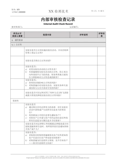 170252017版内审检查记录表.docx