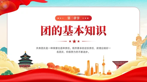 国潮红色党政青年你为什么入团团课PPT模板党建