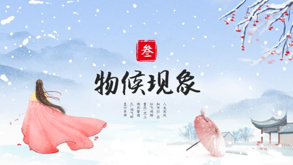 大雪纷飞大雪季气介绍通用PPT模板