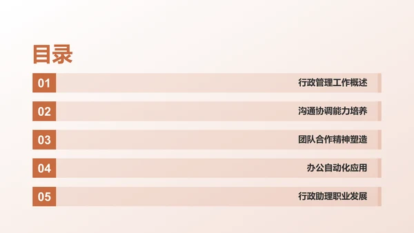 橙白现代行政助理PPT模板