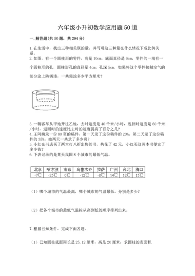 六年级小升初数学应用题50道附参考答案（能力提升）.docx