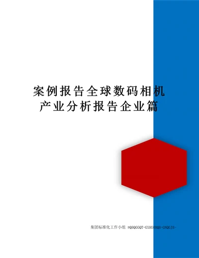 案例报告全球数码相机产业分析报告企业篇