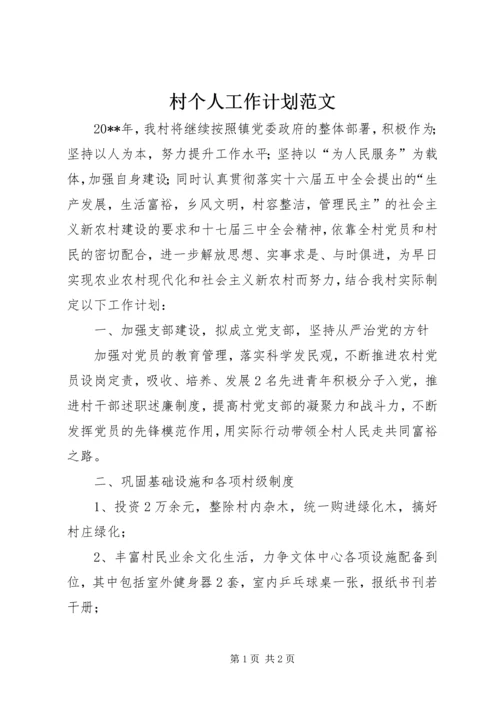 村个人工作计划范文.docx