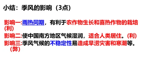 人教版（人文地理） 下册4.2.2 季风的影响 课件