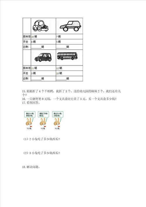 小学一年级上册数学应用题50道有一套