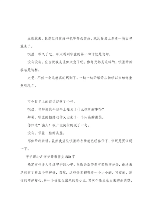 守护甜心之守护蔷薇作文550字