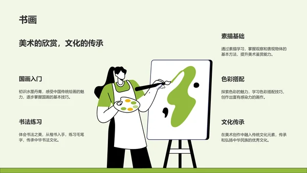 绿色插画风新生自我介绍PPT模板
