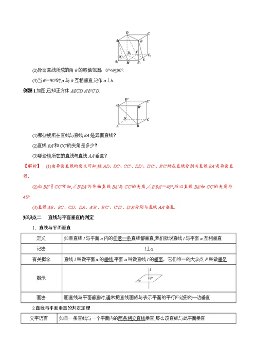 专题13 空间直线、平面的垂直（知识精讲）（解析版）