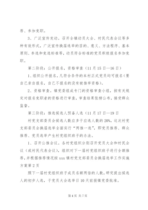 XX镇村党支部委员会换届选举工作实施方案.docx