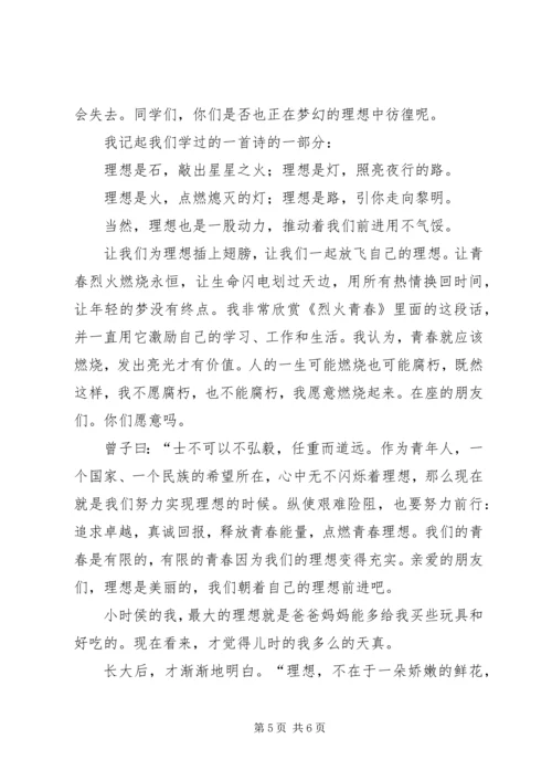 关于青春理想的演讲稿范文.docx