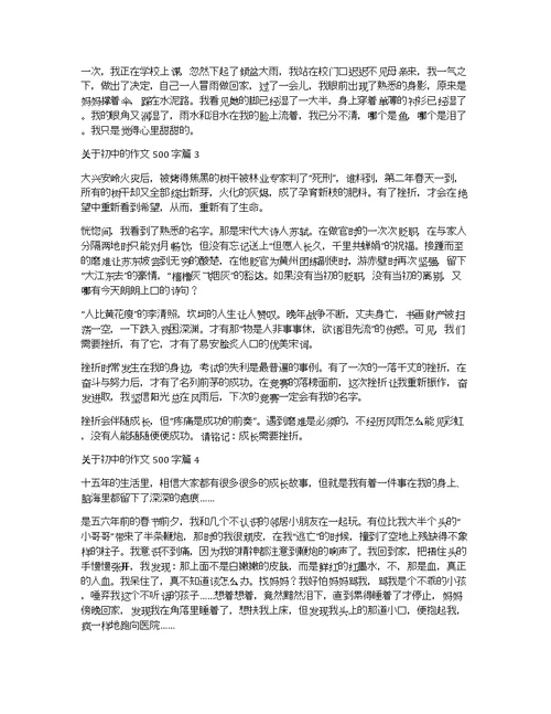 关于初中的作文500字7篇
