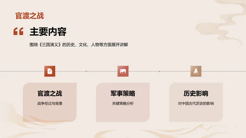红色古风教育培训三国演义的历史与传承PPT模板
