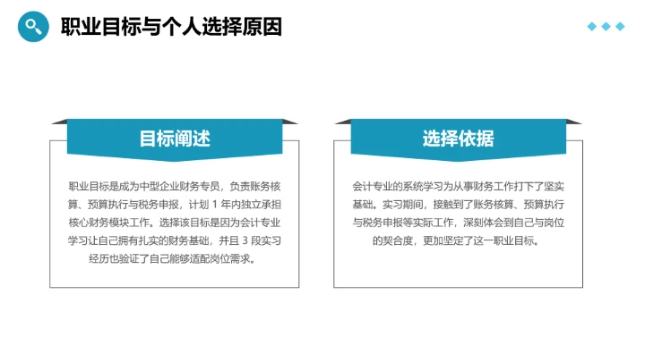 会计财务类专业大学生求职个人能力综合展示职业生涯规划通用PPT模版