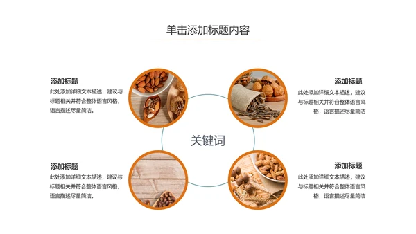 休闲美食美味坚果干果宣传画册PPT模板