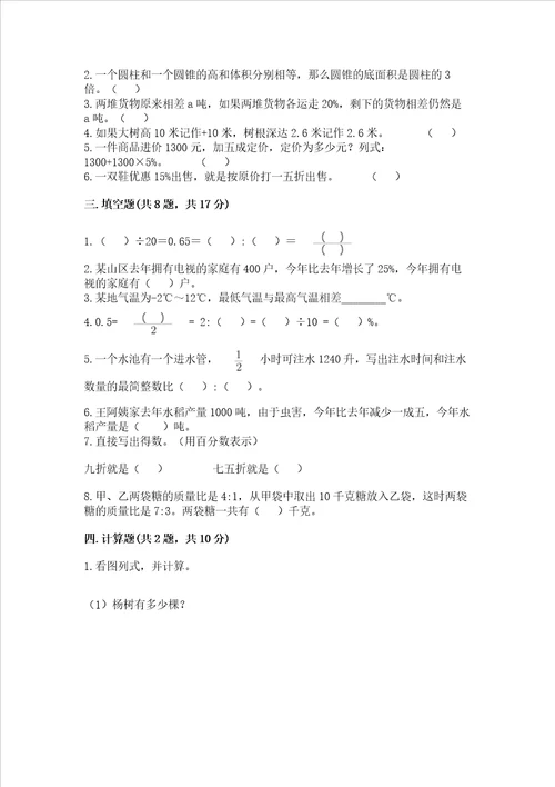 西师大版六年级下册数学期末测试卷精品（名师系列）