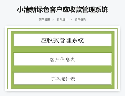 小清新绿色客户应收款管理系统