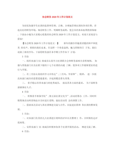 精编之协会财务年工作计划范文.docx