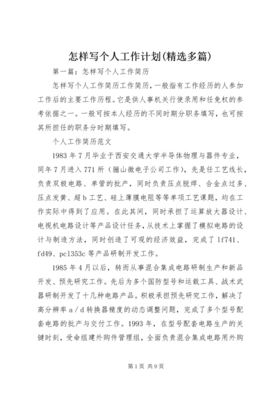 怎样写个人工作计划(精选多篇).docx