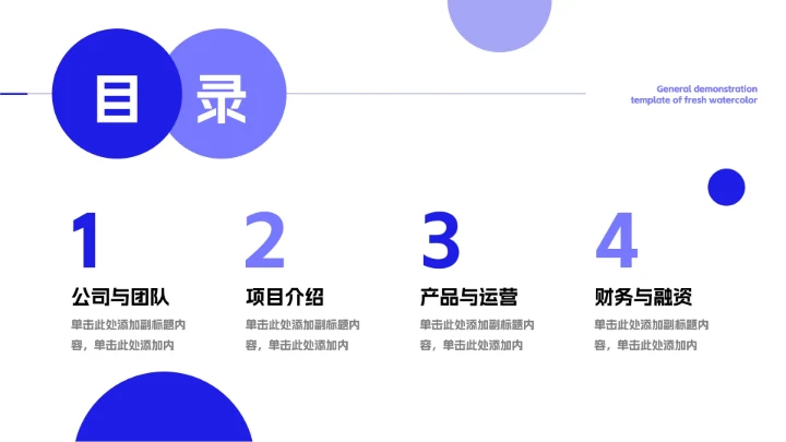 蓝色简洁高端商务风商业计划书PPT模板