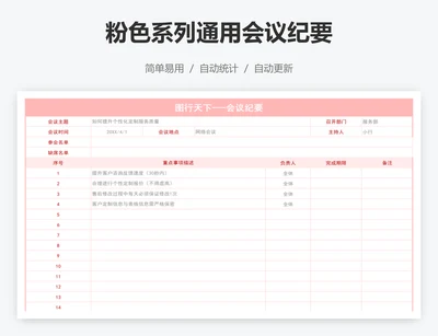 粉色系列通用会议纪要