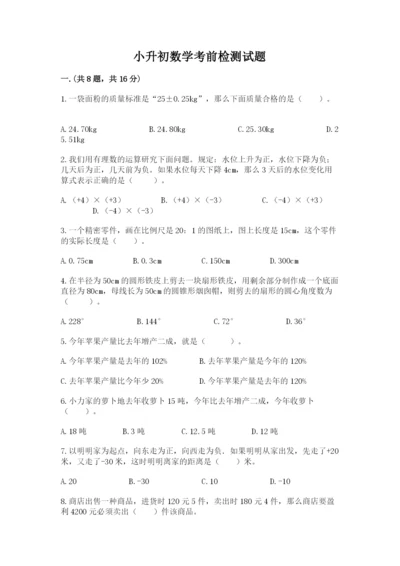 小升初数学考前检测试题及1套完整答案.docx