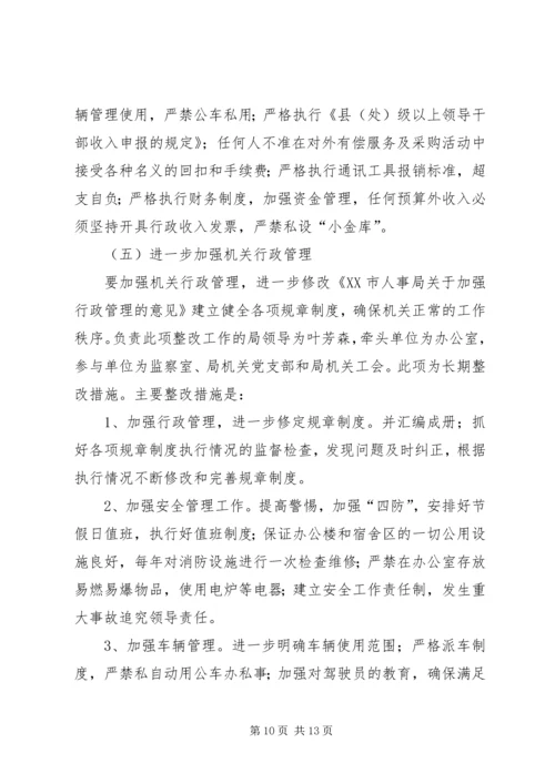 人事局政风行风评议自查自纠工作方案.docx