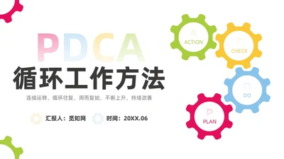 彩色商务简约水彩PDCA循环工作方法培训PPT课件pdca