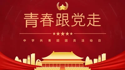 红色中学共青团团员活动日PPT模板