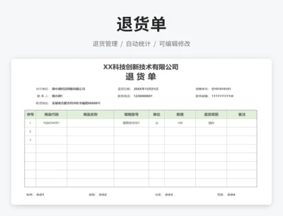 退货单