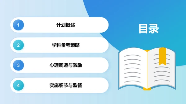 蓝色插画风高考誓师冲刺计划PPT模板
