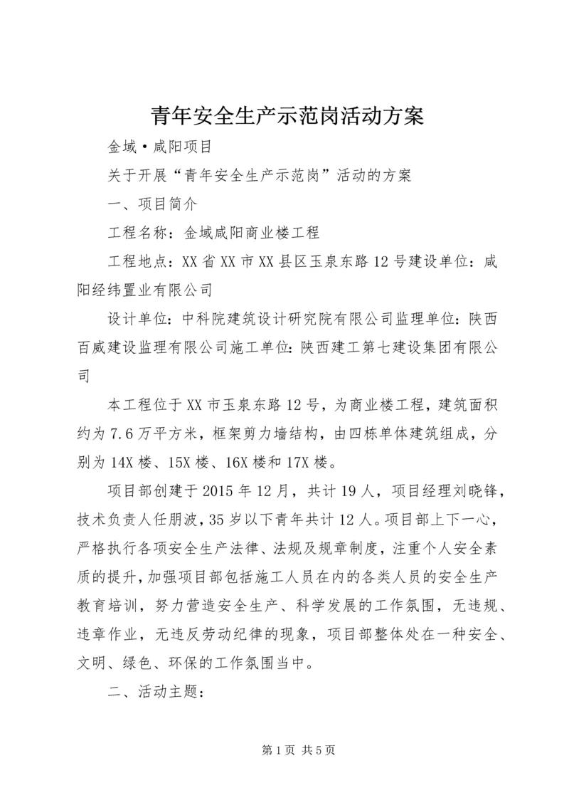 青年安全生产示范岗活动方案.docx