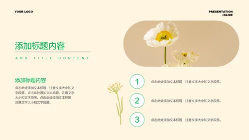 绿色文艺小清新通用PPT演示模板