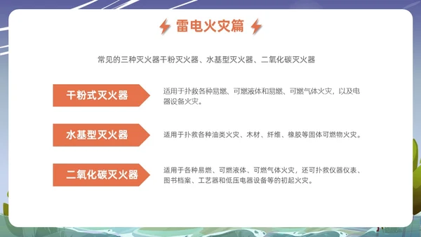 蓝色插画风格事故灾难安全教育抗灾自救主题班会安全培训