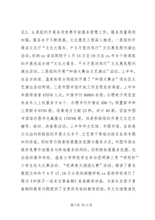 文体局上半年工作总结及下半年工作计划 (3).docx