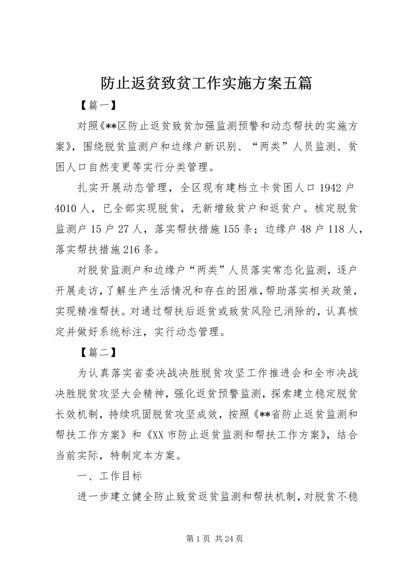 防止返贫致贫工作实施方案五篇 (5).docx