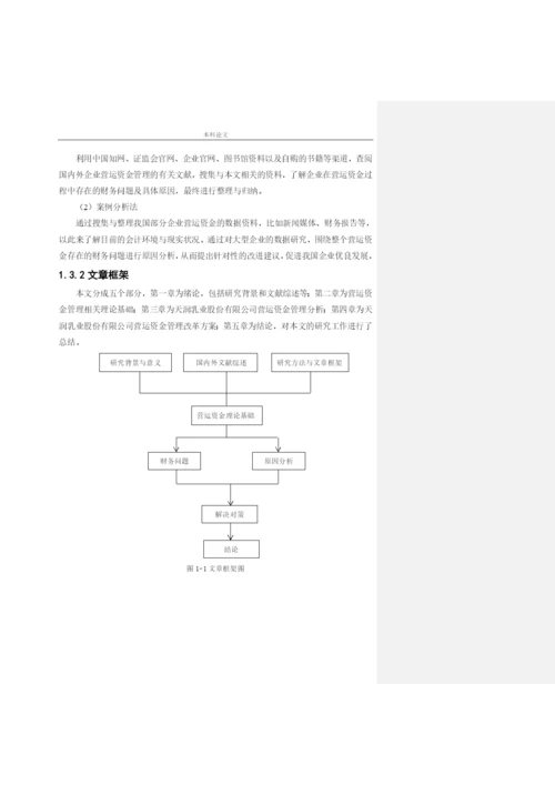 166020518杨雪莹【论文】天润生物科技股份有限公司营运资金管理问题研究.docx