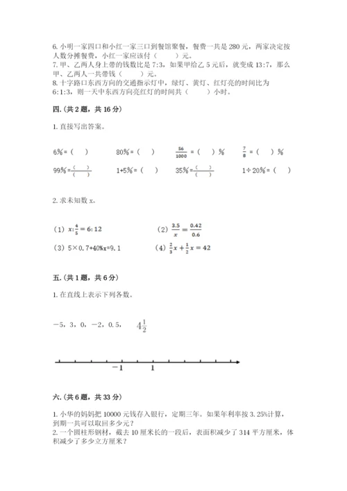 人教版六年级数学小升初试卷（考点精练）.docx