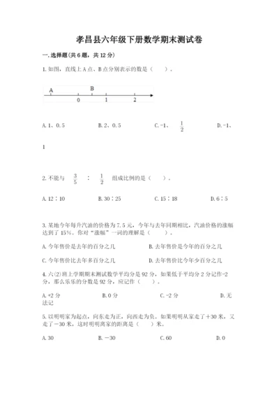 孝昌县六年级下册数学期末测试卷及答案参考.docx