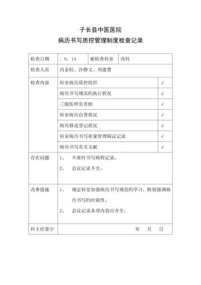 病历书写质控管理新版制度检查记录.docx