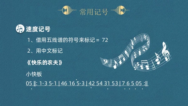 蓝色简约认识简谱说课课件PPT模板