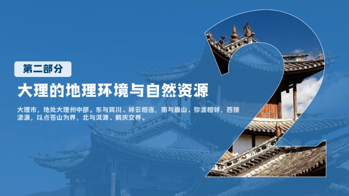 云南大理城市介绍旅游宣传PPT模板