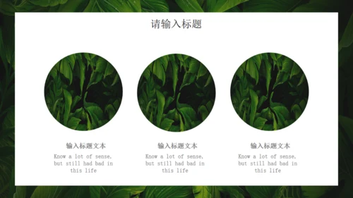 绿色七月你好绿叶背景通用PPT模板