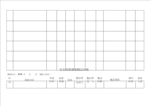 安全隐患排查治理台账