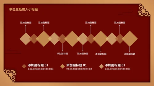 深红色年终工作汇报会PPT模板