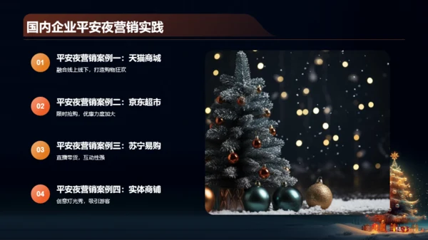 黑色商务平安夜营销策略分享PPT模板